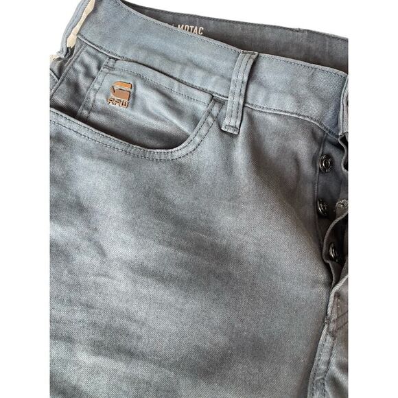 G Star Raw Jeans Mens 32 Motac 3D Slim Denim Biker Button Fly mid Rise pockets - Picture 11 of 14